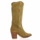 Patricia miller Bottes cuir velours taupe