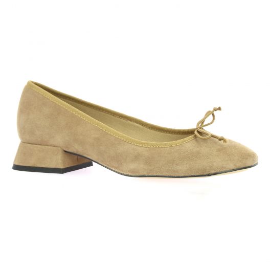 Exit Ballerines cuir velours taupe