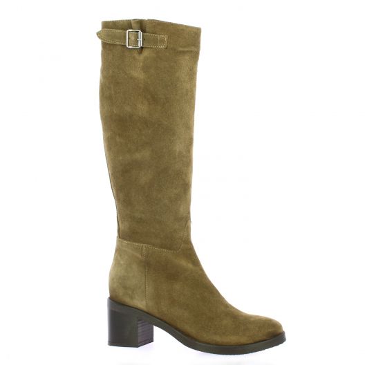 Gianni crasto Bottes cuir velours camel