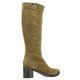 Gianni crasto Bottes cuir velours camel