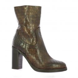 Gianni crasto Boots cuir croco marron