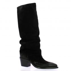 Metisse Bottes cuir velours noir