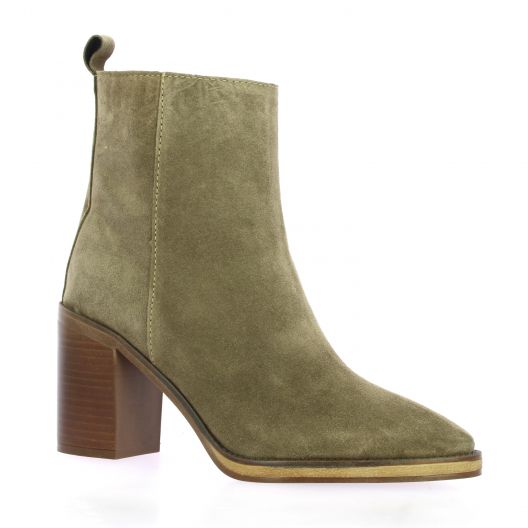 Alpe Boots cuir velours taupe