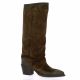 Metisse Bottes cuir velours marron