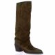 Metisse Bottes cuir velours marron