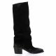 Metisse Bottes cuir velours noir