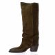 Metisse Bottes cuir velours marron