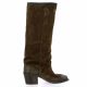 Metisse Bottes cuir velours marron