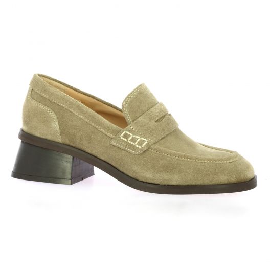 Vidi studio Mocassins cuir velours taupe