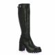 Spaziozero Bottes cuir croco noir