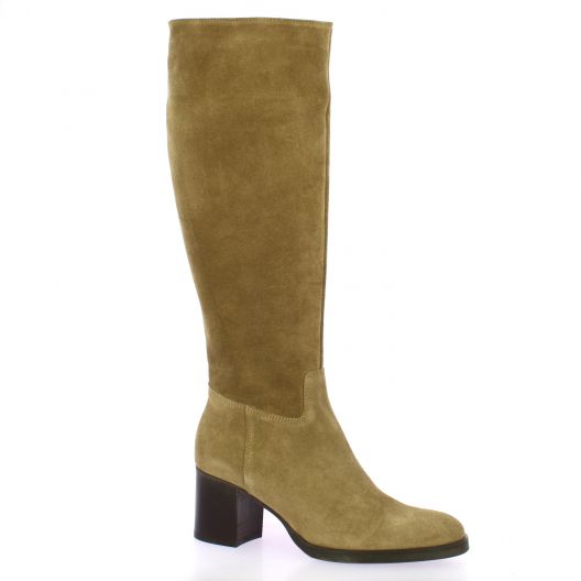 Spaziozero Bottes cuir velours camel