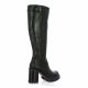 Spaziozero Bottes cuir croco noir