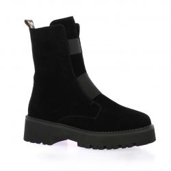 Reqins Boots cuir velours noir