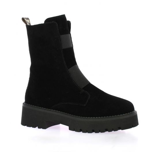 Reqins Boots cuir velours noir