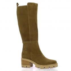 Pao Bottes cuir velours camel