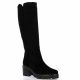 Pao Bottes cuir velours noir