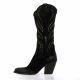 Metisse Bottes cuir velours noir