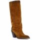 Metisse Bottes cuir velours cognac