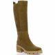 Pao Bottes cuir velours camel