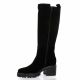 Pao Bottes cuir velours noir