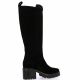 Pao Bottes cuir velours noir