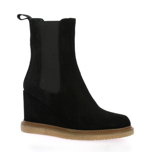 Inuovo Boots cuir velours noir