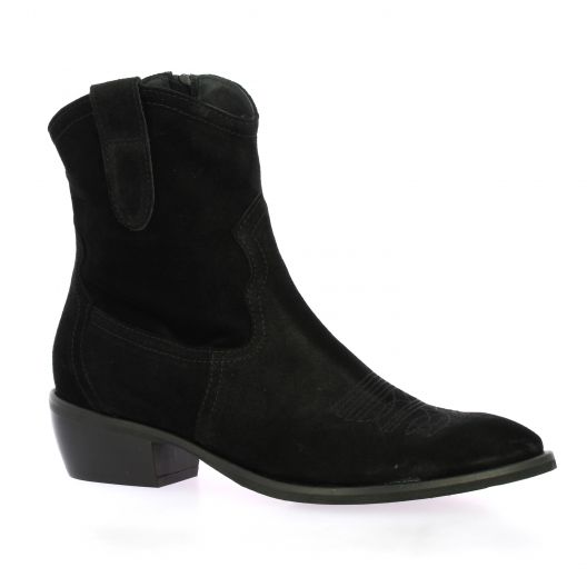 Pao Boots cuir velours noir