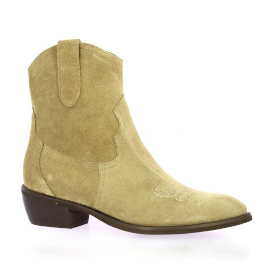 Pao Boots cuir velours camel