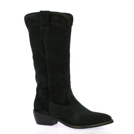 Pao Bottes cuir velours noir