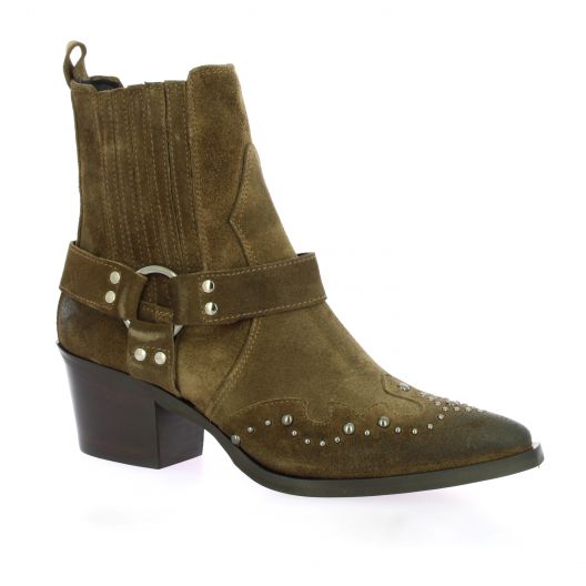 Stm Boots cuir velours taupe