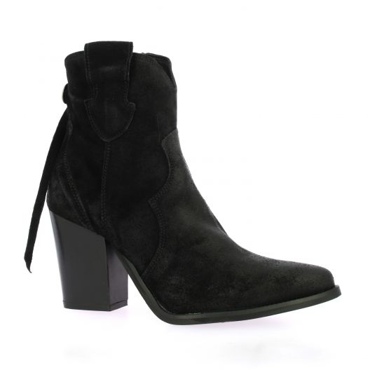 Stm Boots cuir velours noir