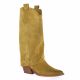 Angelica Bottes cuir velours tabac