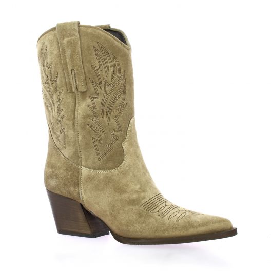 Gaia Boots cuir velours taupe