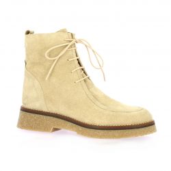 Caty Boots cuir velours taupe