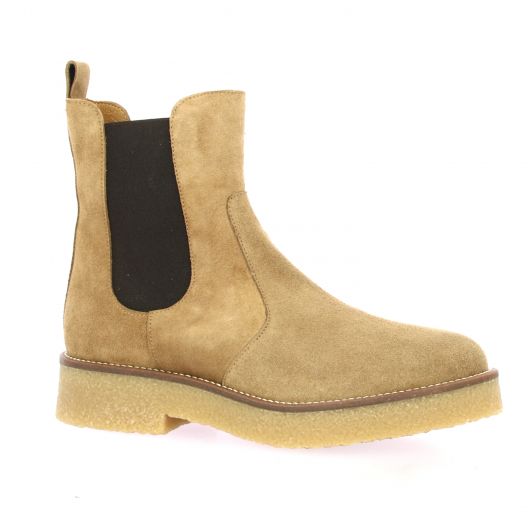 Caty Boots cuir velours taupe