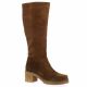 Caty Boots cuir velours cognac