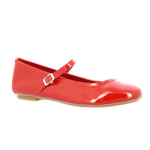 Reqins Ballerines cuir vernis rouge