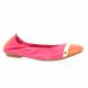 Reqins Ballerines cuir velours orange/fuchsia