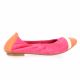 Reqins Ballerines cuir velours orange/fuchsia