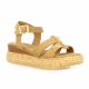 Reqins Nu pieds cuir velours camel