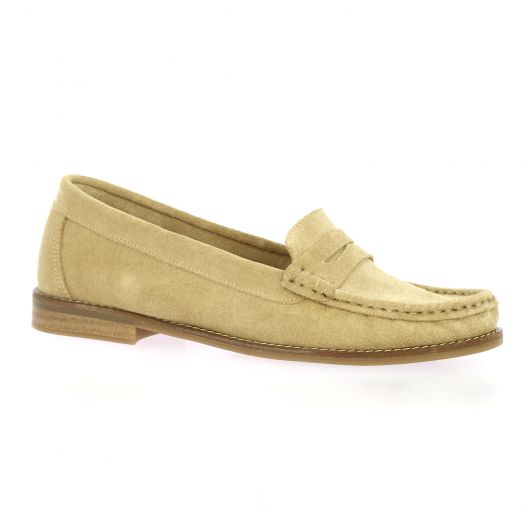 Exit Mocassins cuir velours beige