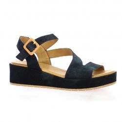 K.mary Nu pieds cuir velours marine