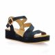 K.mary Nu pieds cuir velours marine