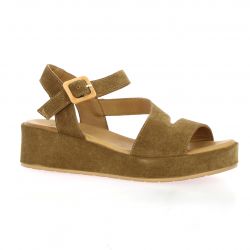 K.mary Nu pieds cuir velours camel