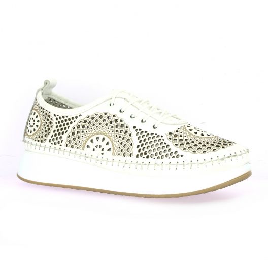 Madory Baskets cuir blanc