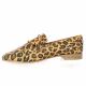 Coco abricot Mocassins cuir leopard