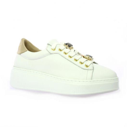 Step Baskets cuir blanc